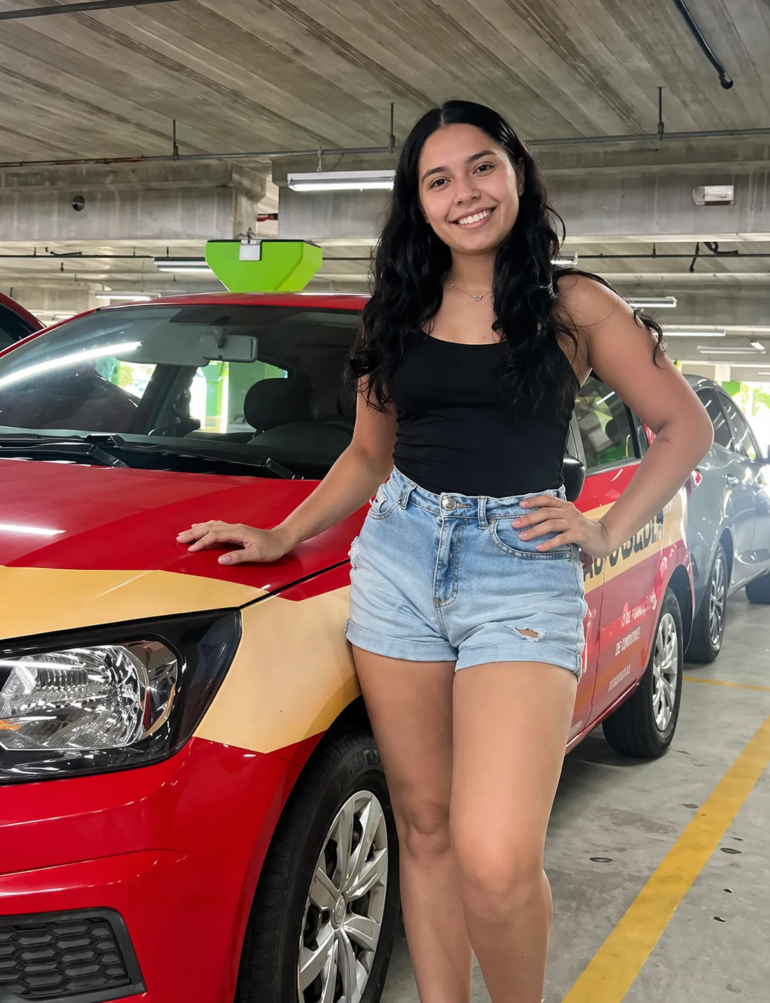 Maria, aprovada com apoio do instrutor Eduardo em Joinville